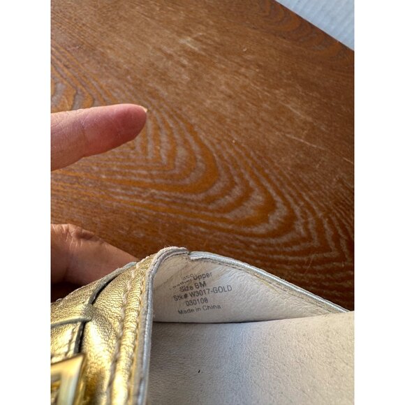 Vintage ASGI Gold Slip-On Leather Upper Sandals Size 8 Sku 2941 - Picture 11 of 11